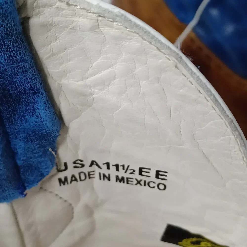 Vintage J.B. Dillon Reserve Cowboy Boots Mens 11.5EE Tan/Blue Rodeo Rancher 2004 - Picture 13 of 14